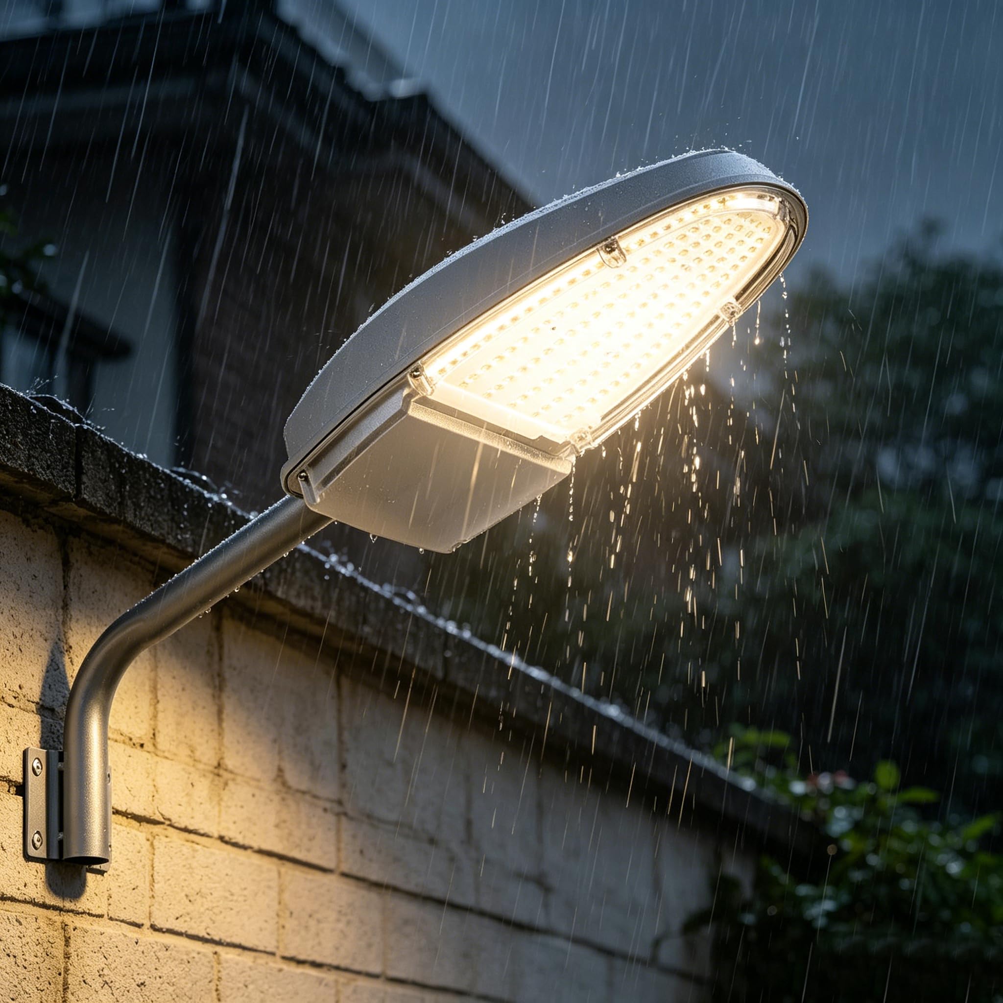 H-YEEU 24W LED Außenleuchte IP65, 6500K Tageslicht mit Lichtsensor,Wand- und Mastlampe für Garten Hof Straße Garage - 1 Stück