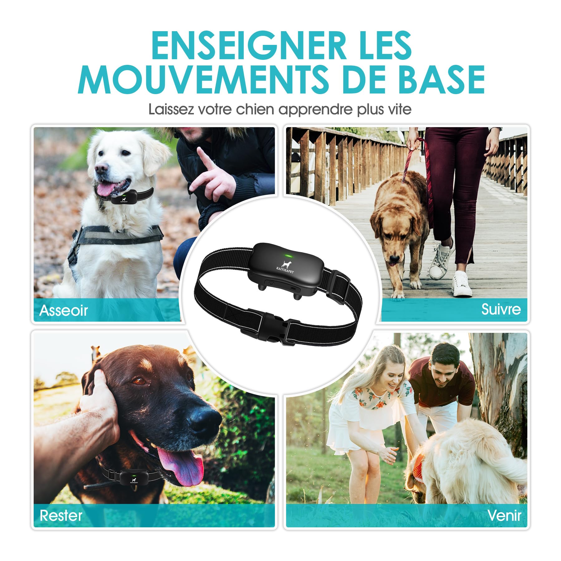 KAIYIKAPET Récepteur de Collier de Dressage pour Chien, Collier Simple sans télécommande (Télécommande nécessaire), Il s'applique à la télécommande avec 14 Niveaux de fonctionnalité de clôture - Image 3